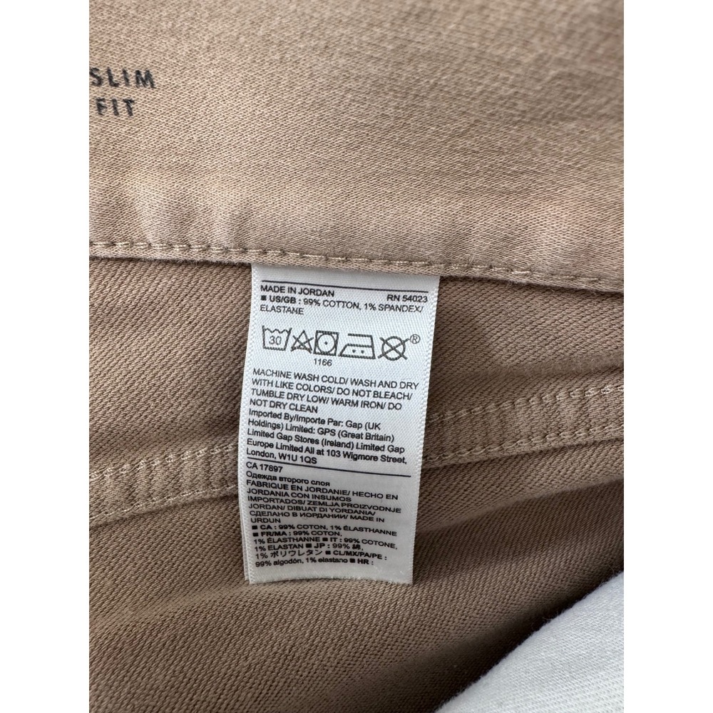 Banana Republic Traveler Slim Fit Khaki Tan Pants Mens 35x32 Cotton Blend - Picture 4 of 7